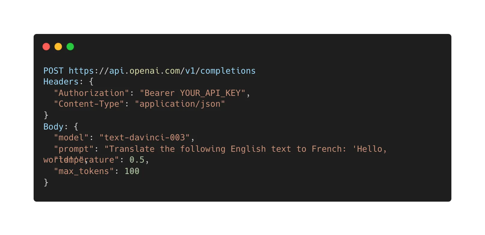 Example response that complies with the OpenAI spec.